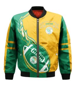 Norfolk State Spartans Bomber Jacket 3D Printed Flame Ball Pattern - livanniespoon Store
