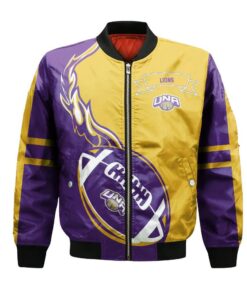 North Alabama Lions Bomber Jacket 3D Printed Flame Ball Pattern - livanniespoon Store