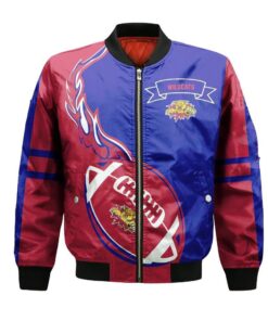 Moncton Wildcats Bomber Jacket 3D Printed Flame Ball Pattern - livanniespoon Store