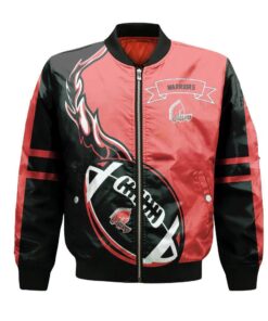 Moose Jaw Warriors Bomber Jacket 3D Printed Flame Ball Pattern - livanniespoon Store