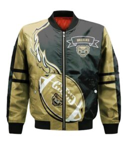 Oakland Golden Grizzlies Bomber Jacket 3D Printed Flame Ball Pattern - livanniespoon Store