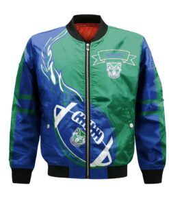 New Zealand Warriors Bomber Jacket 3D Printed Flame Ball Pattern - livanniespoon Store