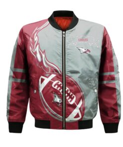 North Carolina Central Eagles Bomber Jacket 3D Printed Flame Ball Pattern - livanniespoon Store