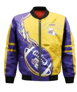 Northwestern State Demons Bomber Jacket 3D Printed Flame Ball Pattern - livanniespoon Store