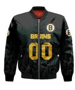 Boston Bruins Bomber Jacket 3D Printed Team Logo Custom Text And Number - livanniespoon Store