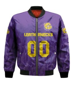 Western Illinois Leathernecks Bomber Jacket 3D Printed Team Logo Custom Text And Number - livanniespoon Store