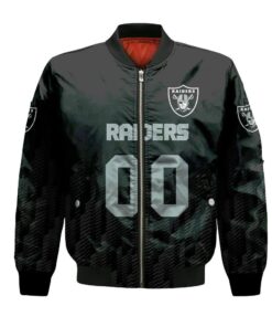 Las Vegas Raiders Bomber Jacket 3D Printed Team Logo Custom Text And Number - livanniespoon Store