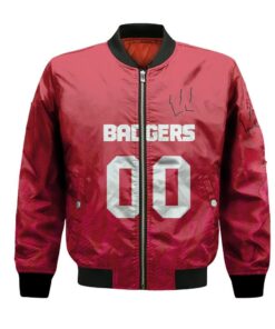Wisconsin Badgers Bomber Jacket 3D Printed Team Logo Custom Text And Number - livanniespoon Store