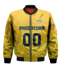 Nashville Predators Bomber Jacket 3D Printed Team Logo Custom Text And Number - livanniespoon Store