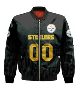 Pittsburgh Steelers Bomber Jacket 3D Printed Team Logo Custom Text And Number - livanniespoon Store