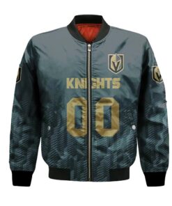 Vegas Golden Knights Bomber Jacket 3D Printed Team Logo Custom Text And Number - livanniespoon Store