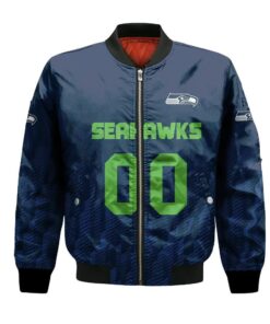 Seattle Seahawks Bomber Jacket 3D Printed Team Logo Custom Text And Number - livanniespoon Store