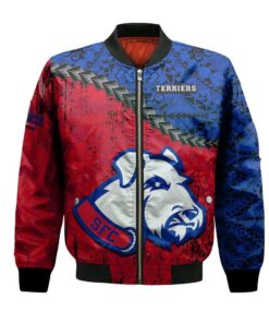 St. Francis Brooklyn Terriers Bomber Jacket 3D Printed Grunge Polynesian Tattoo - livanniespoon Store