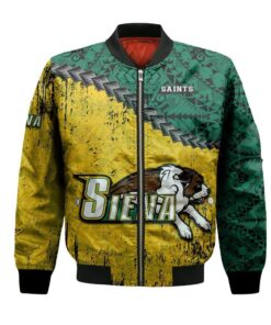 Siena Saints Bomber Jacket 3D Printed Grunge Polynesian Tattoo - livanniespoon Store