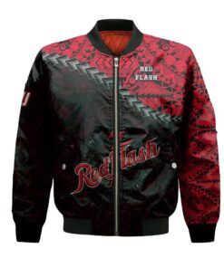 Saint Francis Red Flash Bomber Jacket 3D Printed Grunge Polynesian Tattoo - livanniespoon Store