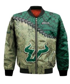 South Florida Bulls Bomber Jacket 3D Printed Grunge Polynesian Tattoo - livanniespoon Store