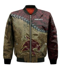Texas State Bobcats Bomber Jacket 3D Printed Grunge Polynesian Tattoo - livanniespoon Store