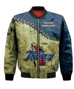 Tulsa Golden Hurricane Bomber Jacket 3D Printed Grunge Polynesian Tattoo - livanniespoon Store