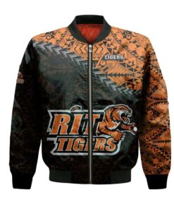 Rit Tigers Bomber Jacket 3D Printed Grunge Polynesian Tattoo - livanniespoon Store