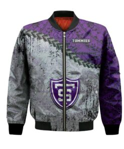 St. Thomas Tommies Bomber Jacket 3D Printed Grunge Polynesian Tattoo - livanniespoon Store