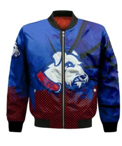 St. Francis Brooklyn Terriers Bomber Jacket 3D Printed Basketball Net Grunge Pattern - livanniespoon Store