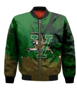 Vermont Catamounts Bomber Jacket 3D Printed Basketball Net Grunge Pattern - livanniespoon Store