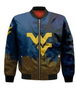 West Virginia Mountaineers Bomber Jacket 3D Printed Basketball Net Grunge Pattern - livanniespoon Store