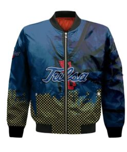 Tulsa Golden Hurricane Bomber Jacket 3D Printed Basketball Net Grunge Pattern - livanniespoon Store