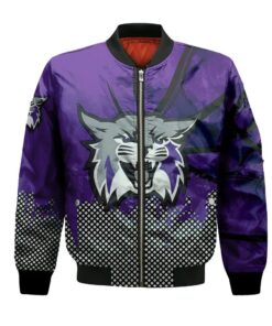 Weber State Wildcats Bomber Jacket 3D Printed Basketball Net Grunge Pattern - livanniespoon Store