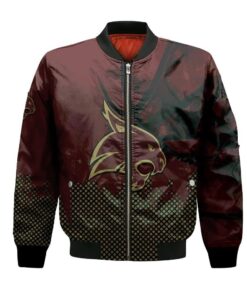 Texas State Bobcats Bomber Jacket 3D Printed Basketball Net Grunge Pattern - livanniespoon Store
