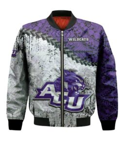 Abilene Christian Wildcats Bomber Jacket 3D Printed Grunge Polynesian Tattoo - livanniespoon Store