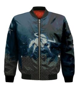 Utah State Aggies Bomber Jacket 3D Printed Basketball Net Grunge Pattern - livanniespoon Store