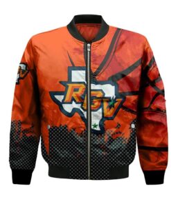 Texas-Rio Grande Valley Vaqueros Bomber Jacket 3D Printed Basketball Net Grunge Pattern - livanniespoon Store