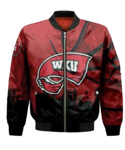 Western Kentucky Hilltoppers Bomber Jacket 3D Printed Basketball Net Grunge Pattern - livanniespoon Store