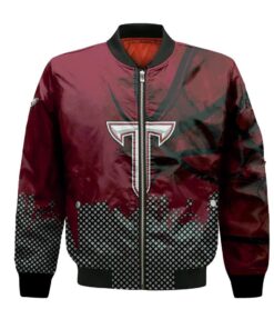 Troy Trojans Bomber Jacket 3D Printed Basketball Net Grunge Pattern - livanniespoon Store