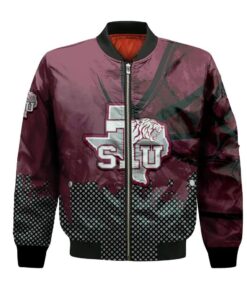 Texas Southern Tigers Bomber Jacket 3D Printed Basketball Net Grunge Pattern - livanniespoon Store