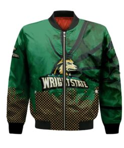 Wright State Raiders Bomber Jacket 3D Printed Basketball Net Grunge Pattern - livanniespoon Store