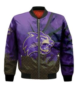 Western Carolina Catamounts Bomber Jacket 3D Printed Basketball Net Grunge Pattern - livanniespoon Store