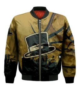 Wake Forest Demon Deacons Bomber Jacket 3D Printed Basketball Net Grunge Pattern - livanniespoon Store