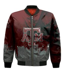Texas A&M Aggies Bomber Jacket 3D Printed Basketball Net Grunge Pattern - livanniespoon Store