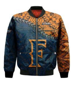 Cal State Fullerton Titans Bomber Jacket 3D Printed Grunge Polynesian Tattoo - livanniespoon Store