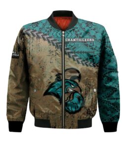Coastal Carolina Chanticleers Bomber Jacket 3D Printed Grunge Polynesian Tattoo - livanniespoon Store