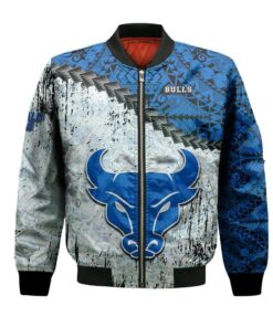 Buffalo Bulls Bomber Jacket 3D Printed Grunge Polynesian Tattoo - livanniespoon Store