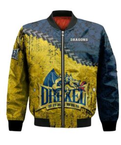 Drexel Dragons Bomber Jacket 3D Printed Grunge Polynesian Tattoo - livanniespoon Store