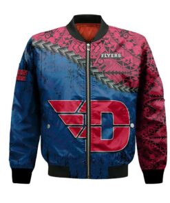 Dayton Flyers Bomber Jacket 3D Printed Grunge Polynesian Tattoo - livanniespoon Store