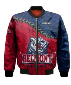 Belmont Bruins Bomber Jacket 3D Printed Grunge Polynesian Tattoo - livanniespoon Store
