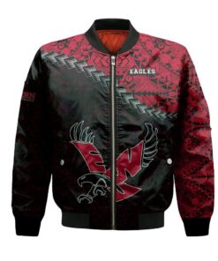 Eastern Washington Eagles Bomber Jacket 3D Printed Grunge Polynesian Tattoo - livanniespoon Store
