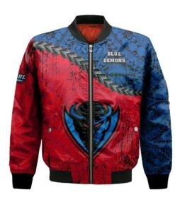 Depaul Blue Demons Bomber Jacket 3D Printed Grunge Polynesian Tattoo - livanniespoon Store