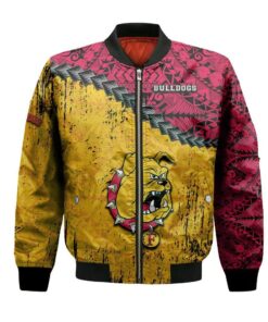 Ferris State Bulldogs Bomber Jacket 3D Printed Grunge Polynesian Tattoo - livanniespoon Store