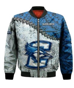 Creighton Bluejays Bomber Jacket 3D Printed Grunge Polynesian Tattoo - livanniespoon Store